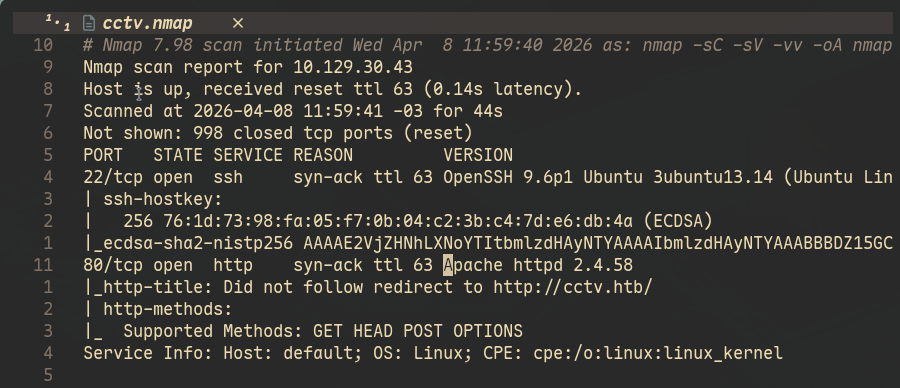 Nmap output