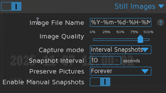 Showing still images menu