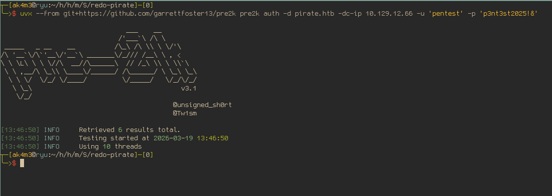 pre2k output showing nothing