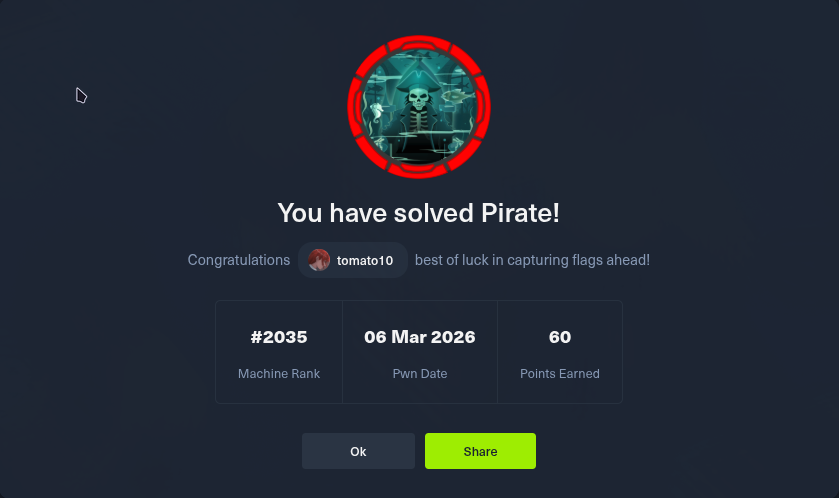 Pirate, Hard Windows machine cover
